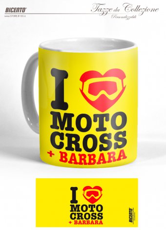 Tazza Love motocross giallo